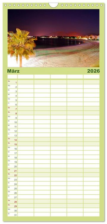 Produktbild: Familienplaner 2026 - MALLORCA zum VERLIEBEN mit 5 Spalten (Wandkalender, 21 x 45 cm) CALVENDO