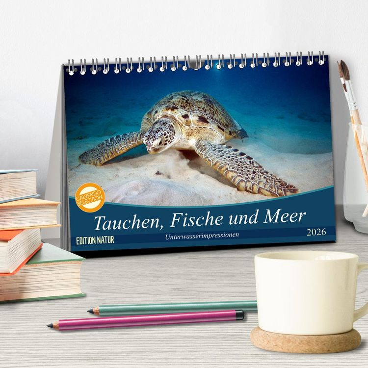 Produktbild: Tauchen, Fische und Meer (Tischkalender 2026 DIN A5 quer), CALVENDO Monatskalender