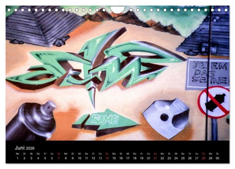 Produktbild: Graffiti - Kunst aus der Dose (Wandkalender 2026 DIN A4 quer), CALVENDO Monatskalender