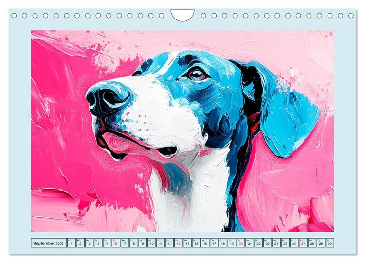 Produktbild: Hunde Paintings. Moderne Portraits in &Ouml;loptik (Wandkalender 2026 DIN A4 quer), CALVENDO Monatskalender