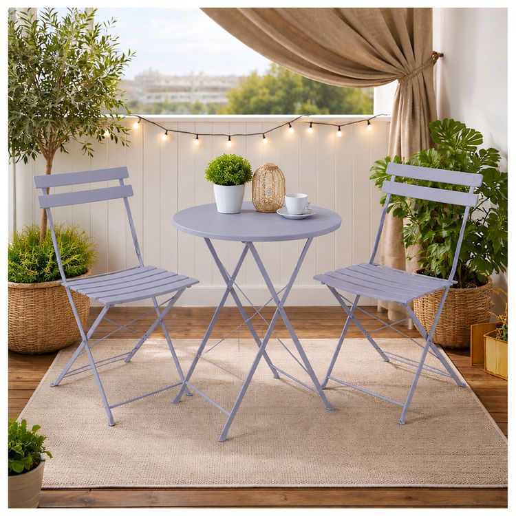 Produktbild: HTI-Living Gartentisch Basil Metall rund klappbar Grau Gartentisch Basil Metall rund klappbar Grau