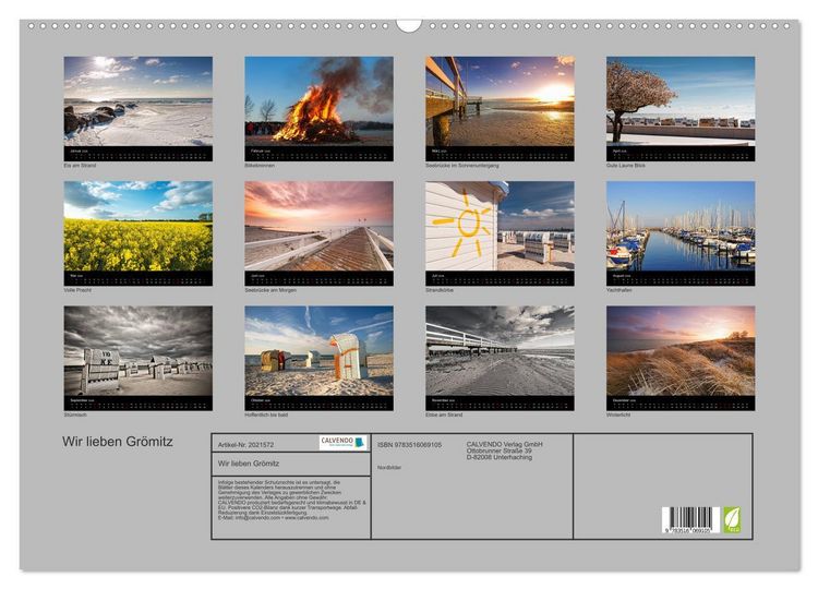 Produktbild: Wir lieben Gr&ouml;mitz (Wandkalender 2026 DIN A2 quer), CALVENDO Monatskalender