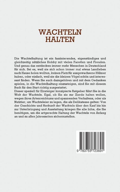 Produktbild: Wachteln halten - Das Wachtel 1x1