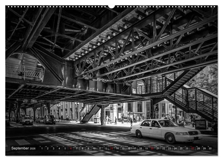 Produktbild: CHICAGO Monochrom (Wandkalender 2026 DIN A2 quer), CALVENDO Monatskalender