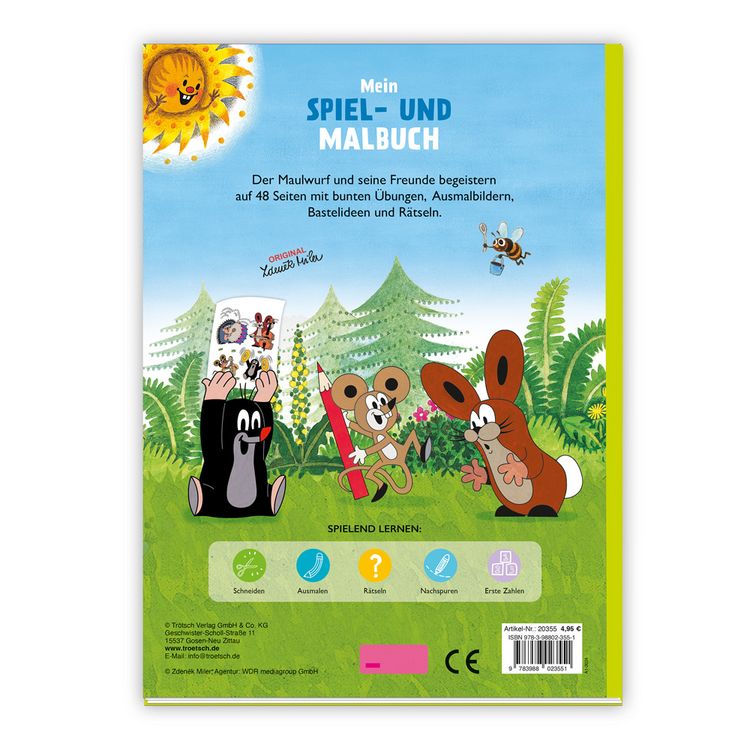Produktbild: Tr&ouml;tsch Der kleine Maulwurf Mein Spiel- und Malbuch