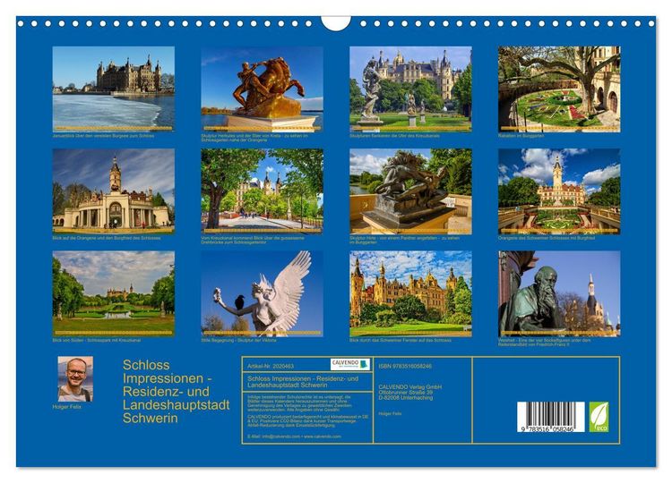 Produktbild: Schloss Impressionen - Residenz- und Landeshauptstadt Schwerin (Wandkalender 2026 DIN A3 quer), CALVENDO Monatskalender