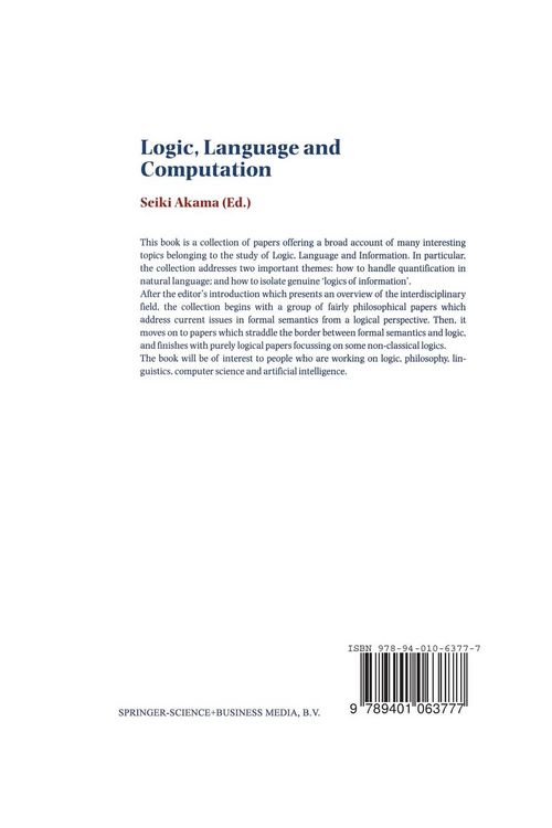 Produktbild: Logic, Language and Computation