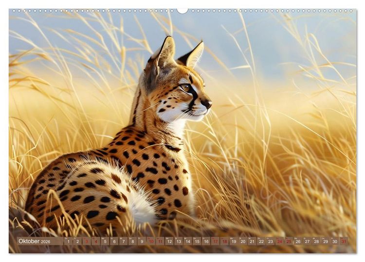 Produktbild: Wenn die wilden Katzen leise durch ihr Revier streifen (Wandkalender 2026 DIN A2 quer), CALVENDO Monatskalender
