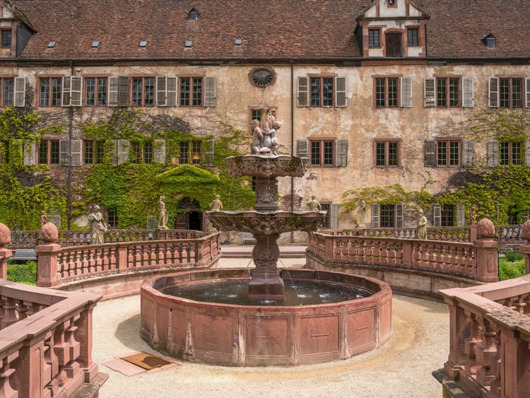 Produktbild: CALVENDO Puzzle Abteigarten von Kloster Bronnbach 1000 Teile Lege-Gr&ouml;&szlig;e 64 x 48 cm Foto-Puzzle Bild von Peter Schickert
