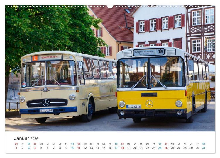Produktbild: Omnibusse im Fokus (Wandkalender 2026 DIN A2 quer), CALVENDO Monatskalender