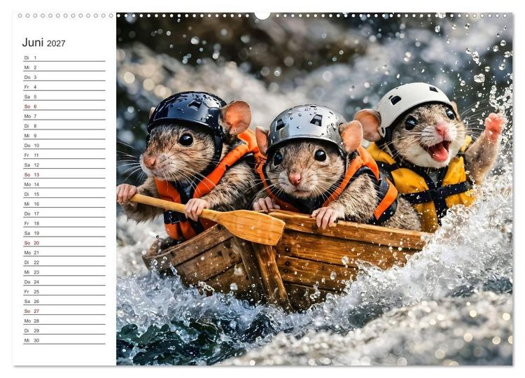 Produktbild: Abenteuerm&auml;use - Drei kleine Entdecker auf gro&szlig;er Reise (Wandkalender 2027 DIN A2 quer), CALVENDO Monatskalender