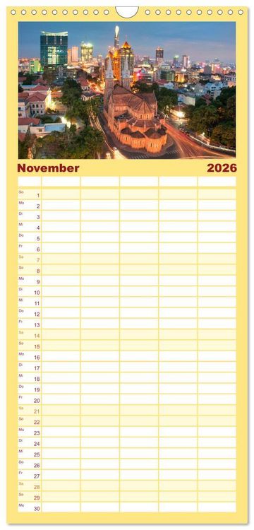 Produktbild: Familienplaner 2026 - Asien - Kontinent der Farben mit 5 Spalten (Wandkalender, 21 x 45 cm) CALVENDO