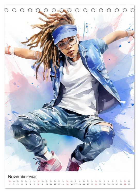 Produktbild: Hip Hop Girls. Rhythmic Expressions (Tischkalender 2026 DIN A5 hoch), CALVENDO Monatskalender