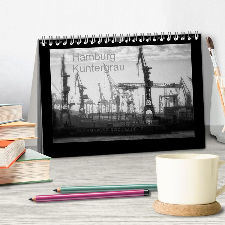 Produktbild: Hamburg Kuntergrau (Tischkalender 2026 DIN A5 quer), CALVENDO Monatskalender