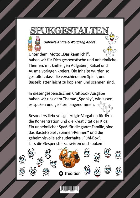 Produktbild: Craftbook - 100 Gruselige Malmotive - 2 Schaurige Bastelspiele - R&auml;tsel - Lustige Bilder - Grauenhafte Aufgaben