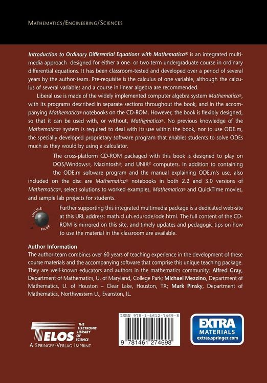 Produktbild: Introduction to Ordinary Differential Equations with Mathematica