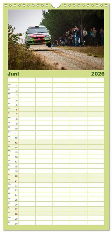 Produktbild: Familienplaner 2026 - Rallye Faszination 2026 mit 5 Spalten (Wandkalender, 21 x 45 cm) CALVENDO