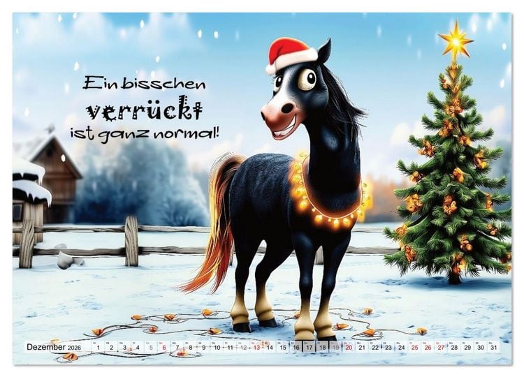 Produktbild: Pferdespr&uuml;che (hochwertiger Premium Wandkalender 2026 DIN A2 quer), Kunstdruck in Hochglanz