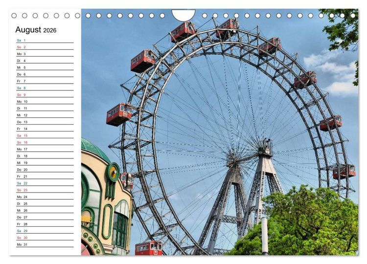 Produktbild: Wien - Haupstadt mit Charme (Wandkalender 2026 DIN A4 quer), CALVENDO Monatskalender