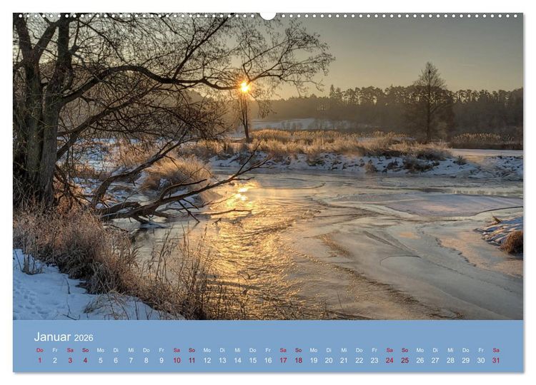 Produktbild: Das Jahr an der Naab zwischen Burglengenfeld und Kallm&uuml;nz (hochwertiger Premium Wandkalender 2026 DIN A2 quer), Kunstdruck in Hochglanz