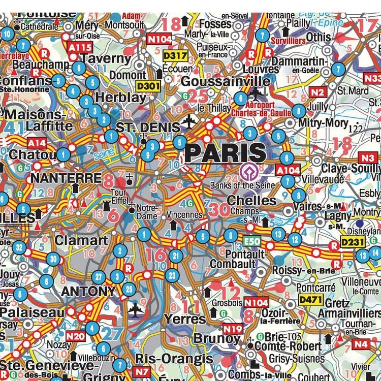 Frankreich 1 : 800 000 Strassenkarte