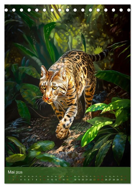 Produktbild: Wilde Raubkatzen (Tischkalender 2026 DIN A5 hoch), CALVENDO Monatskalender