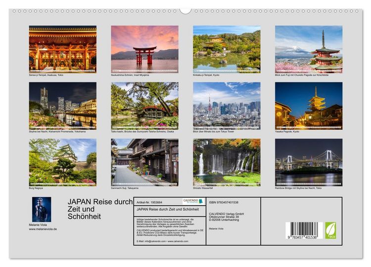 Produktbild: JAPAN Reise durch Zeit und Sch&ouml;nheit (hochwertiger Premium Wandkalender 2026 DIN A2 quer), Kunstdruck in Hochglanz