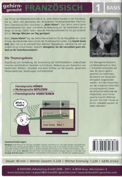 Produktbild: Birkenbihl Sprachen - Franz&ouml;sisch gehirn-gerecht - 1 Basis (PC+Mac+mp3)
