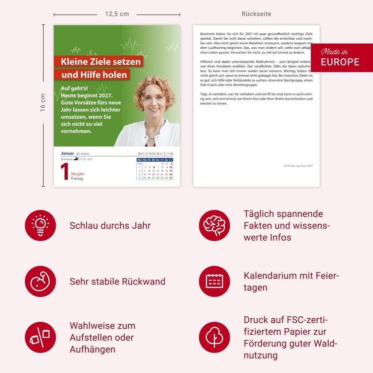 Produktbild: Die Ern&auml;hrungs-Docs - Gesund durch das Jahr Tagesabrei&szlig;kalender 2027
