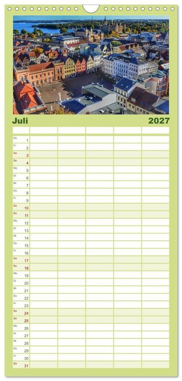 Produktbild: Familienplaner 2027 - Schwerin - Welterbe mit 5 Spalten (Wandkalender, 21 x 45 cm) CALVENDO