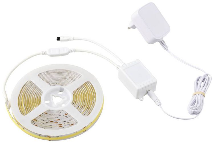 Produktbild: Sygonix SY-5773492 LED-Streifen-Komplettset mit Stecker 230 V 5 m Warmwei&szlig; bis Tageslichtwei&szlig; 1 St.
