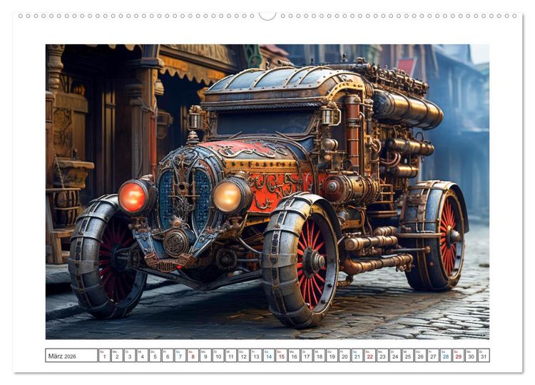 Produktbild: Steampunk Vehicles (hochwertiger Premium Wandkalender 2026 DIN A2 quer), Kunstdruck in Hochglanz