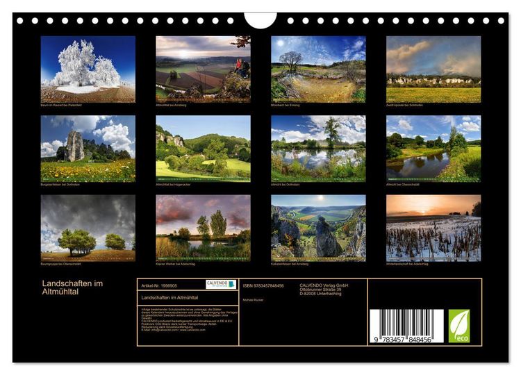 Produktbild: Landschaften im Altm&uuml;hltal (Wandkalender 2026 DIN A4 quer), CALVENDO Monatskalender
