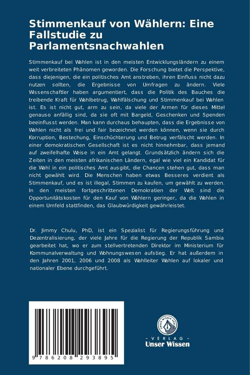 Produktbild: Stimmenkauf von W&auml;hlern: Eine Fallstudie zu Parlamentsnachwahlen
