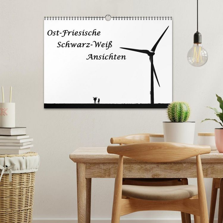 Produktbild: Ost-Friesische Schwarz-Wei&szlig;-Ansichten (Wandkalender 2026 DIN A3 quer), CALVENDO Monatskalender