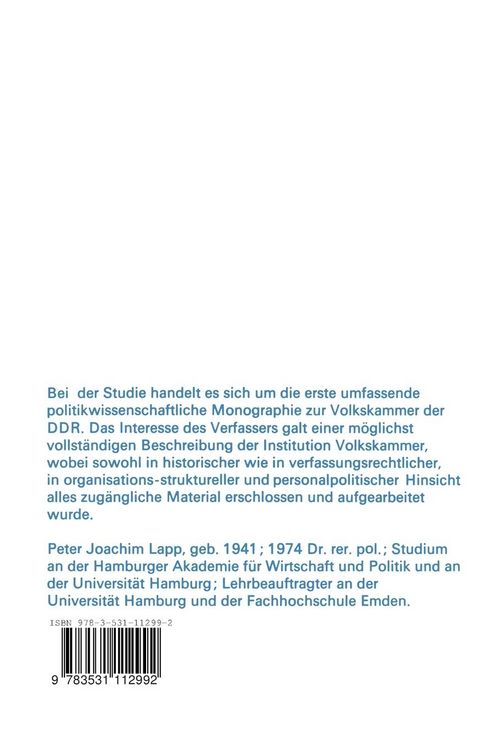 Produktbild: Die Volkskammer der DDR