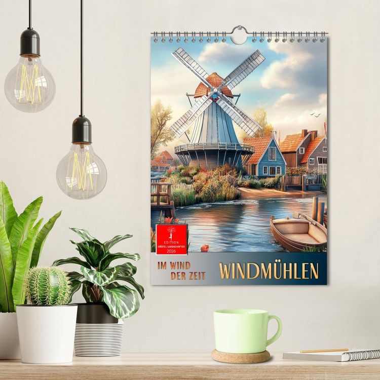 Produktbild: Windm&uuml;hlen - Im Wind der Zeit (Wandkalender 2026 DIN A4 hoch), CALVENDO Monatskalender