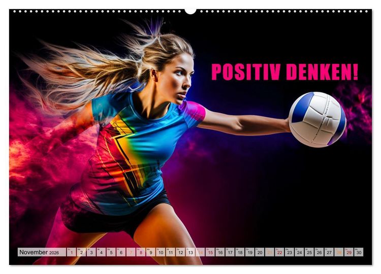 Produktbild: Volleyball und Motivation (Wandkalender 2026 DIN A2 quer), CALVENDO Monatskalender