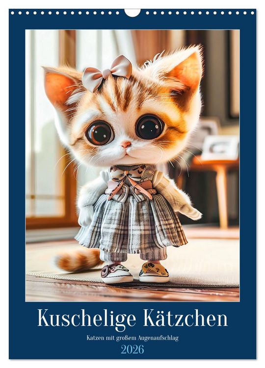 Produktbild: Kuschelige K&auml;tzchen - Katzen mit gro&szlig;em Augenaufschlag (Wandkalender 2026 DIN A3 hoch), CALVENDO Monatskalender