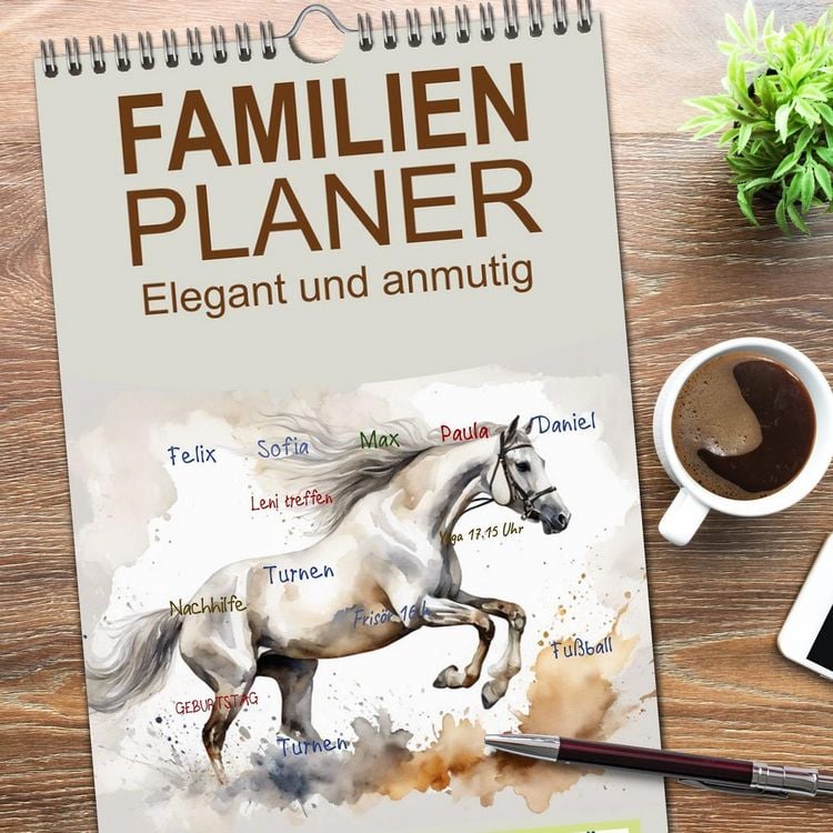Produktbild: Familienplaner 2026 - Elegant und anmutig mit 5 Spalten (Wandkalender, 21 x 45 cm) CALVENDO