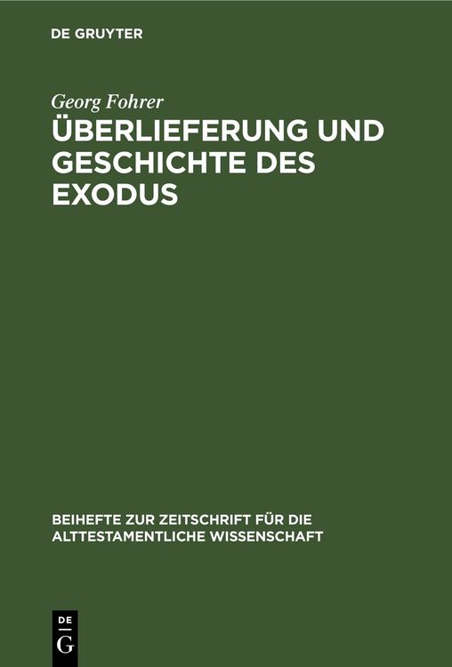 Produktbild: &Uuml;berlieferung und Geschichte des Exodus