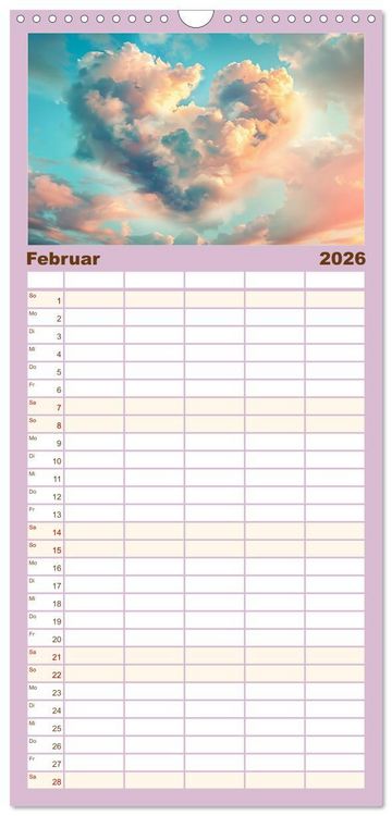 Produktbild: Familienplaner 2026 - Mit dem Herzen der Natur mit 5 Spalten (Wandkalender, 21 x 45 cm) CALVENDO