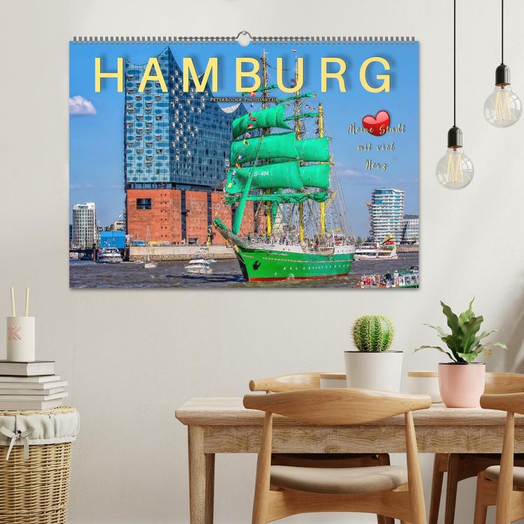 Produktbild: Hamburg - meine Stadt mit viel Herz (Wandkalender 2026 DIN A2 quer), CALVENDO Monatskalender