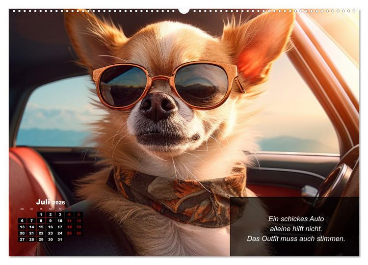 Produktbild: Lustige Chihuahua-Momente (hochwertiger Premium Wandkalender 2026 DIN A2 quer), Kunstdruck in Hochglanz