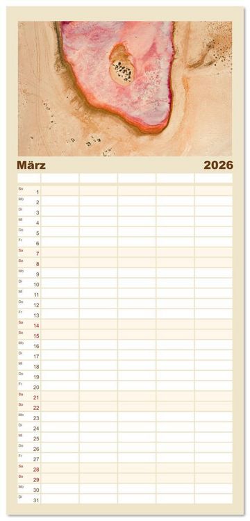 Produktbild: Familienplaner 2026 - ABOVE - Die Welt von oben in ihrer abstraktesten Form mit 5 Spalten (Wandkalender, 21 x 45 cm) CALVENDO