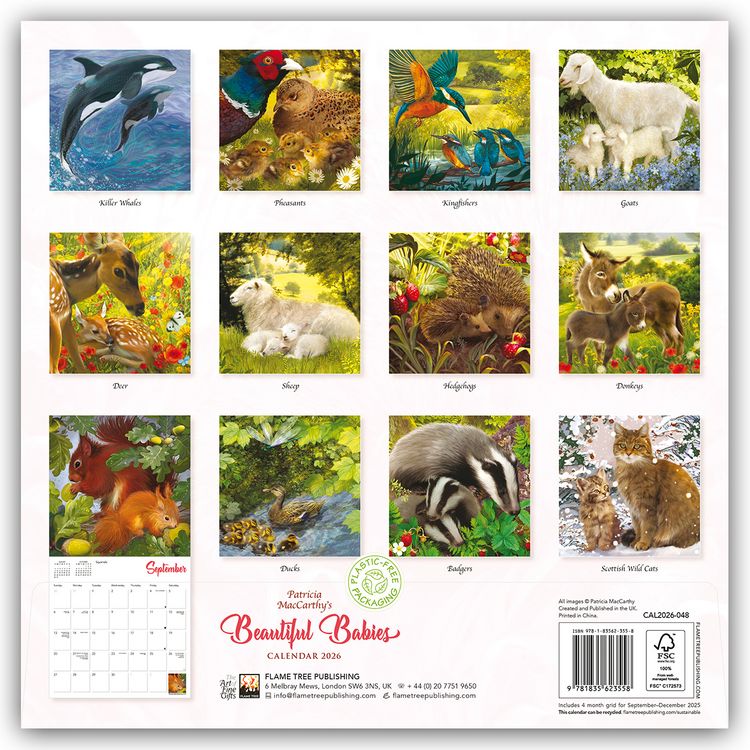 Produktbild: Patricia MacCarthy's Beautiful Babies &ndash; Wundersch&ouml;ne Tierbabys 2026 &ndash; Original Flame Tree Publishing-Kalender [Kalender]