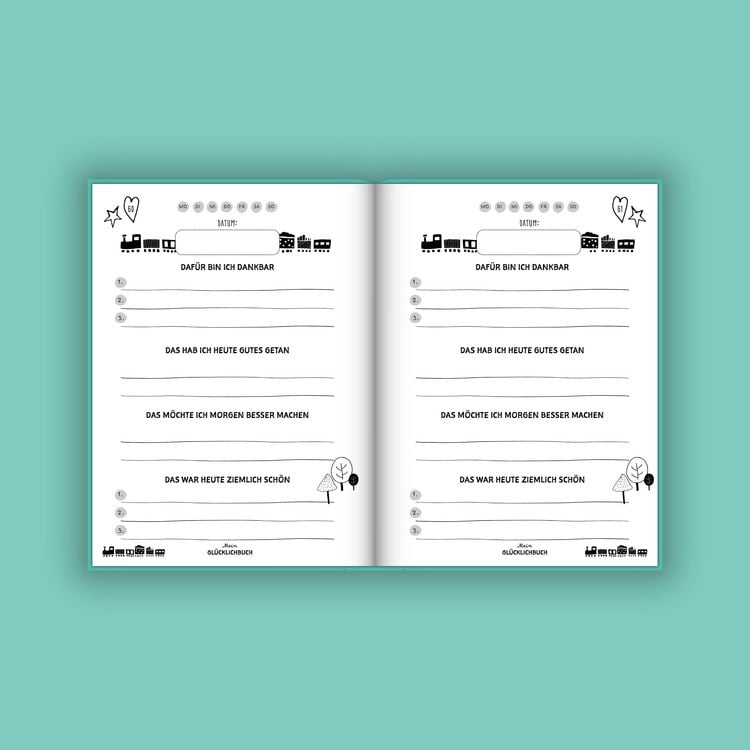 Produktbild: Mein kleines Gl&uuml;cklichbuch | Dankbarkeitstagebuch f&uuml;r Kinder | 3 Minuten Tagebuch f&uuml;r Kinder