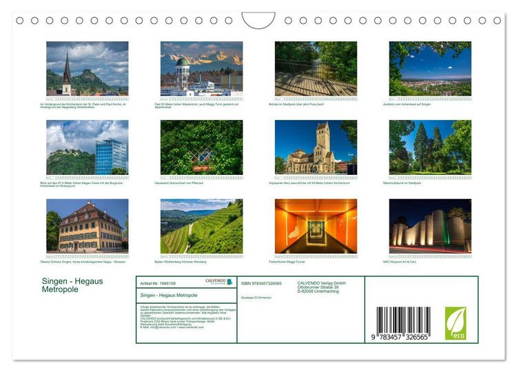 Produktbild: Singen - Hegaus Metropole (Wandkalender 2026 DIN A4 quer), CALVENDO Monatskalender