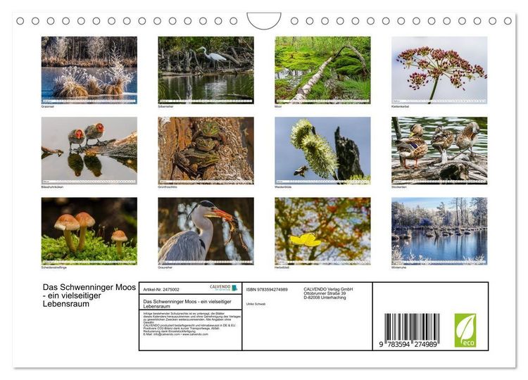 Produktbild: Das Schwenninger Moos - ein vielseitiger Lebensraum (Wandkalender 2027 DIN A4 quer), CALVENDO Monatskalender