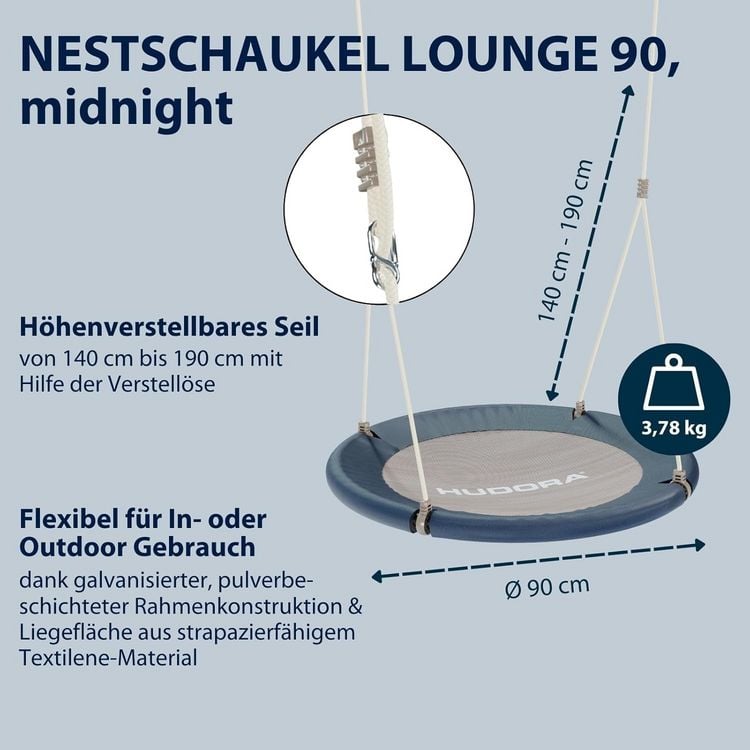 Produktbild: HUDORA 72200 - Nestschaukel Lounge 90, midnight